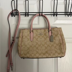 Coach Beige and Pink Satchel
